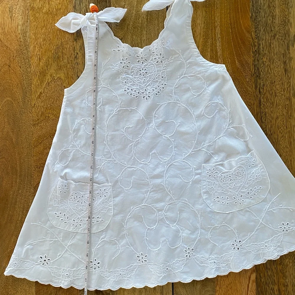 Toddler Girl Cotton Lace White Summer Shift Dress